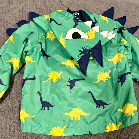 New 2T Little Rebels Dinosaur Hooded Windbreaker - Picture 4 of 7